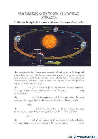 Estaciones y eclipse solar