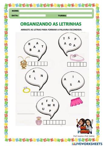 Organizando as Letrinhas