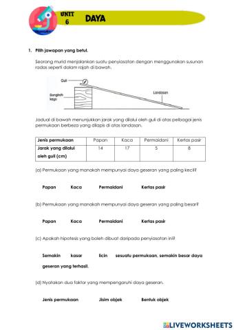 Unit 6 Daya Tahun 6