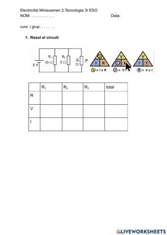 Resolució circuit  paral·lel