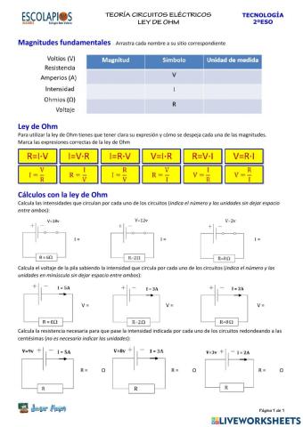 Aplicación de la ley de Ohm