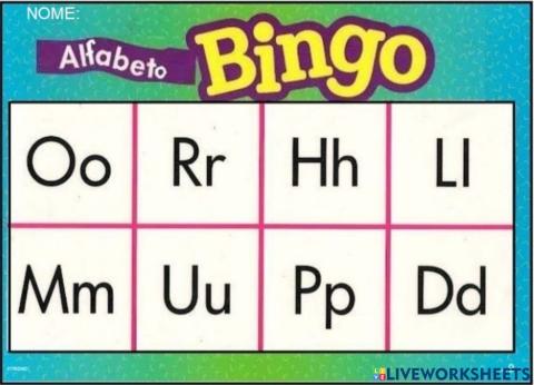 BINGO ALFABETICO 8