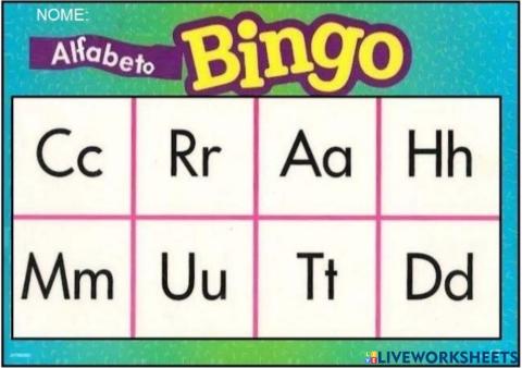 BINGO ALFABETICO 16