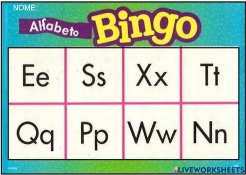 BINGO ALFABETICO 25