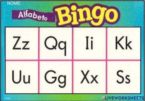 BINGO ALFABETICO 33