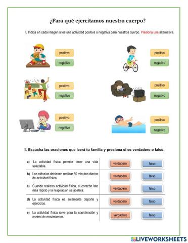 1°Ciencias naturales: actividades que ayudan a que tu tu cuerpo esté sano 22.04.2021