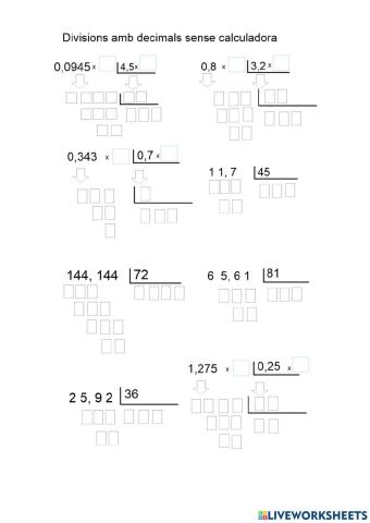 Divisions amb decimals 2