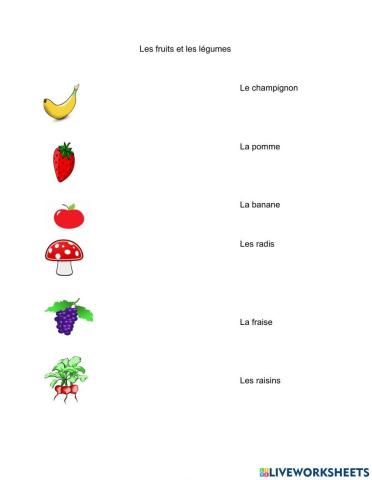 Les fruits et les légumes