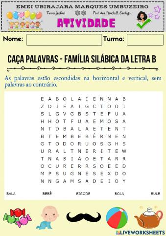 Palavras com a letra b