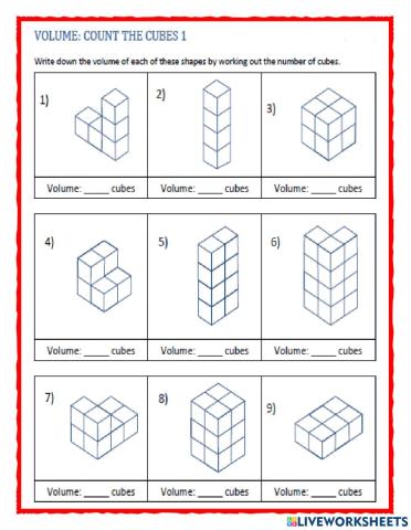 Find the volume count the cubes