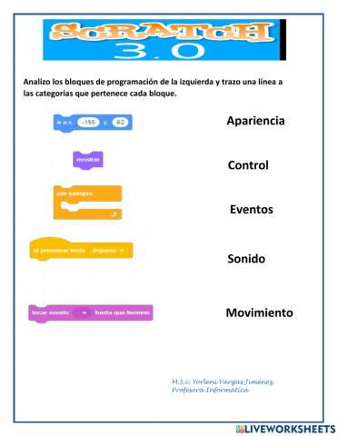 Bloques por Categorias  Scratch