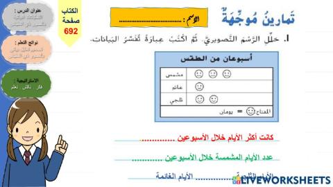 التمثيلات البيانية بالصور ذي المقياس-تمارين موجهة