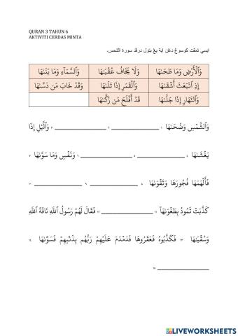 Surah As-Syams Tahun 6