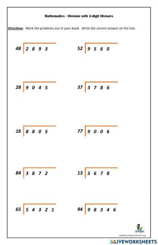 Division by 2-digit Divisors