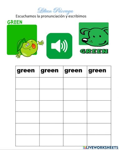 Color verde en ingles