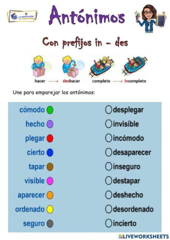 Antónimos - prefijos