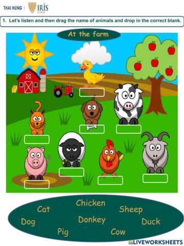 Worksheet about Animals for Kids