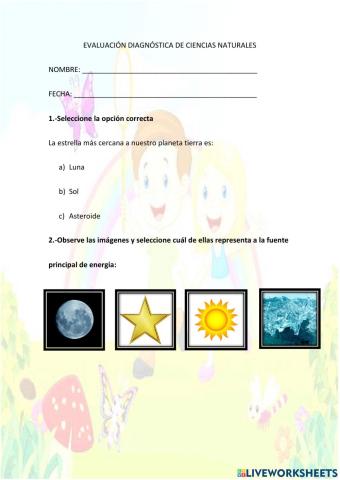 Evaluación diagnostica ciencias naturales