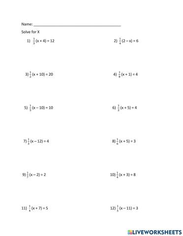 Distributive Property with Fractions - 2 step