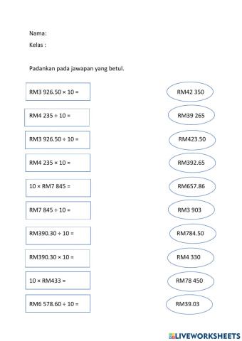 Wang : Darab dan Bahagi 10