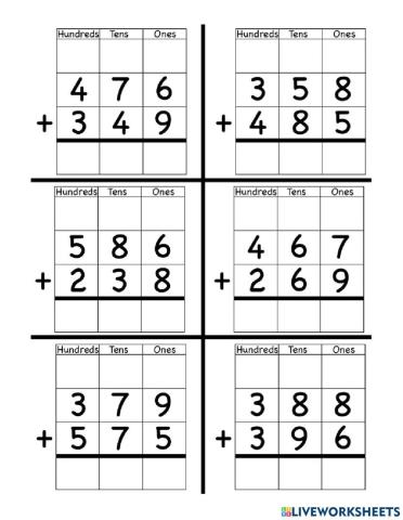 Addition with regrouping