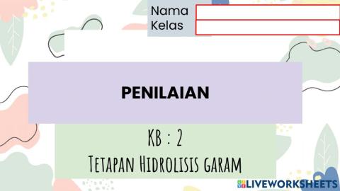 Hidrolisis Set2 Penilaian