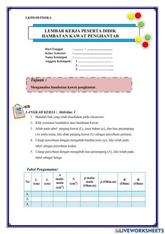 E-LKPD Hambatan Kawat Penghantar
