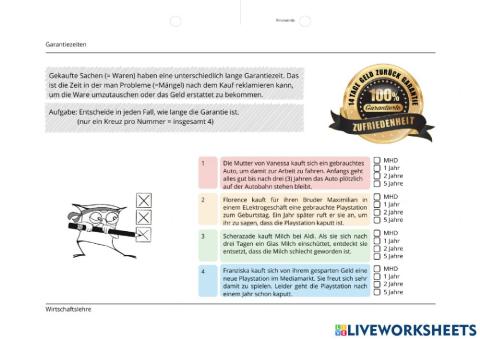 Der Kaufvertrag (Garantiezeiten)