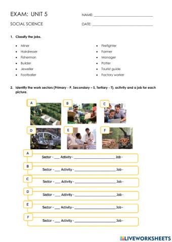 Test. Social Science 5ºEP. Unit 5.