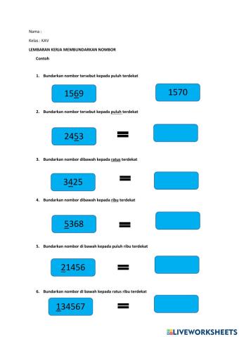 Lembaran kerja matematik