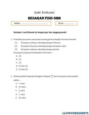 Evaluasi Besaran Fisis