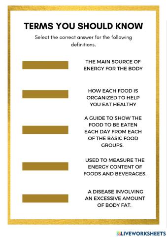 Healthy Food Terms