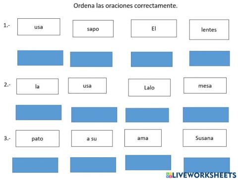 Ordenar oraciones con L