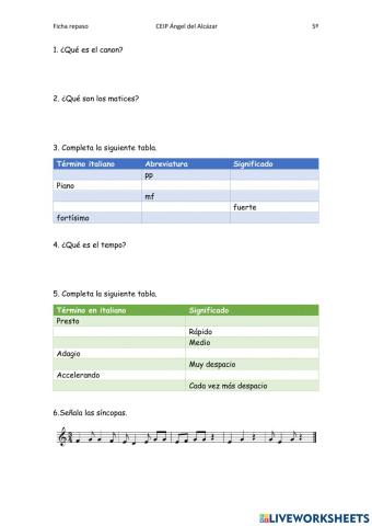 Repaso 5º