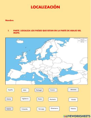 Localización de países de Europa