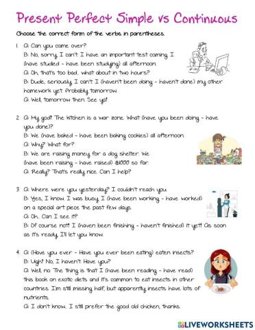 Present Perfect Cont. 2