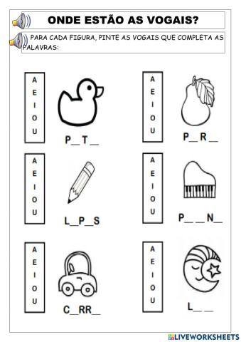 Onde estão as vogais?
