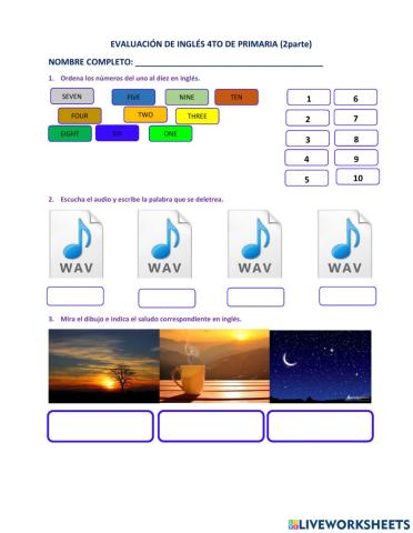 Evaluación de Inglés