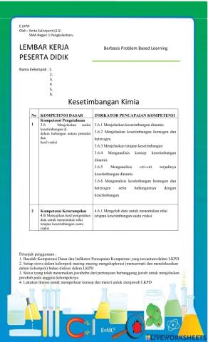 E-LKPD Kesetimbangan Kimia