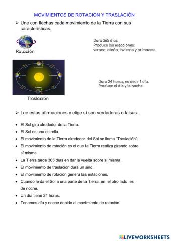 Movimientos de rotación y traslación