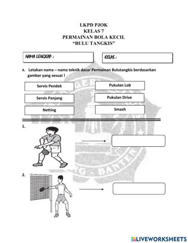 Lkpd pjok kelas 7 'bulutangkis-