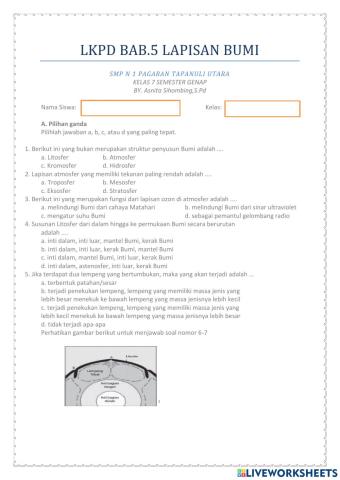 LKPD BAB 5 LAPISAN BUMI SMP Kelas 7