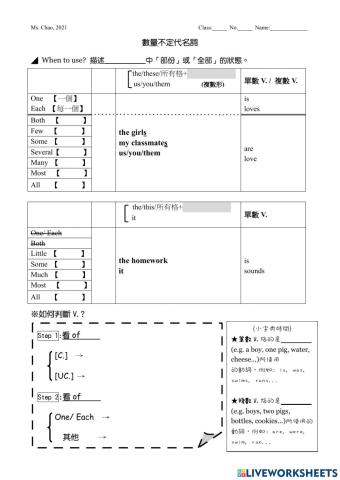 數量不定代名詞