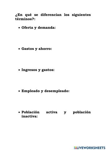 Diferencias de términos de Economía.