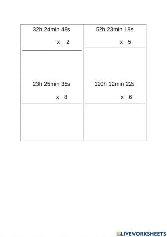 Multiplicacions sexagesimal