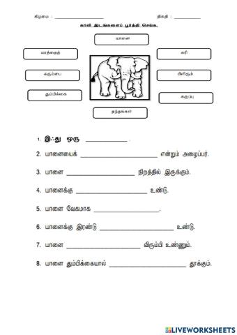 சரியான விடையை எழுதுக