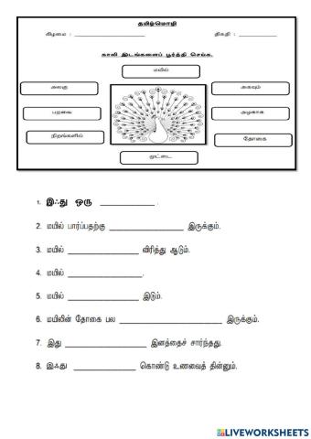 சரியான விடையை எழுதுக