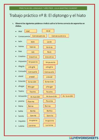 El diptongo y el hiato