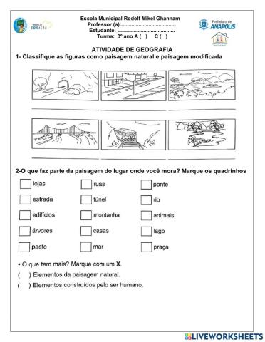 Atividade de geografia