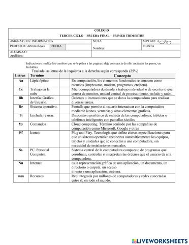 Examen sistema operativo